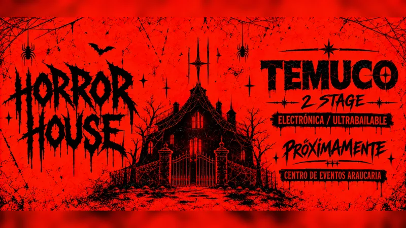 Flyer Horror House Temuco, 2 stage, Centro de Eventos Araucaria